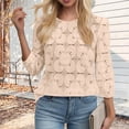 thumbnail image 5 of BUIGTTKLOP Tops for Women Dressy Casual 3/4 Length Sleeve Shirts Crochet Lace Boho Tops Summer Outfits 2026, 5 of 6