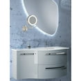 thumbnail image 4 of Aptations 9" LED Round Mirror - 1X & 5X Magnification | Switchable Cool & Warm Light | Hardwired LED Arm Wall Mirror | Makeup Mirror for Vanity, Bedroom, Bathroom | Energy Efficient (Polished Nickel), 4 of 8