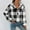 Black, variant on Baqcunre Womens Hoodies Gingham Half Button Drop Shoulder Hoodie Womens Casual Plaid Shacket Button Down Long Sleeve Sweatshirt Womens Sweaters Womens Fall Fashion 2023 Black L