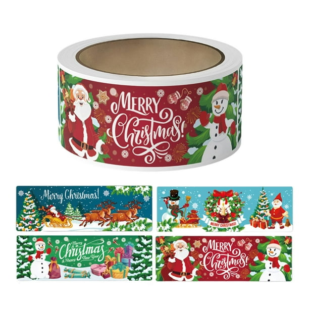 Pegatinas para sobres navideños, pegatinas con sellos navideños, calcomanías para envolver regalos Rojo