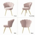 thumbnail image 2 of Hawsaiy Modern Velvet Accent Chair Set of 2 with Gold Metal Legs,Upholstered Vanity Chair for Bedroom, Makeup Room, or Living Room，Pink, 2 of 8