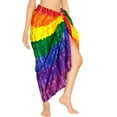 thumbnail image 2 of LA LEELA Women's Sarong Bikini Skirt Swimsuit Cover up Summer Wraps Bathing suit Swimwear Beach Wrap Skirts for Women One Size Rainbow Stripes, Multicolor, 2 of 4