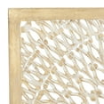 thumbnail image 4 of DecMode Light Brown Wood Handmade Intricately Carved Floral Wall Decor with Mandala Design, 4 of 8