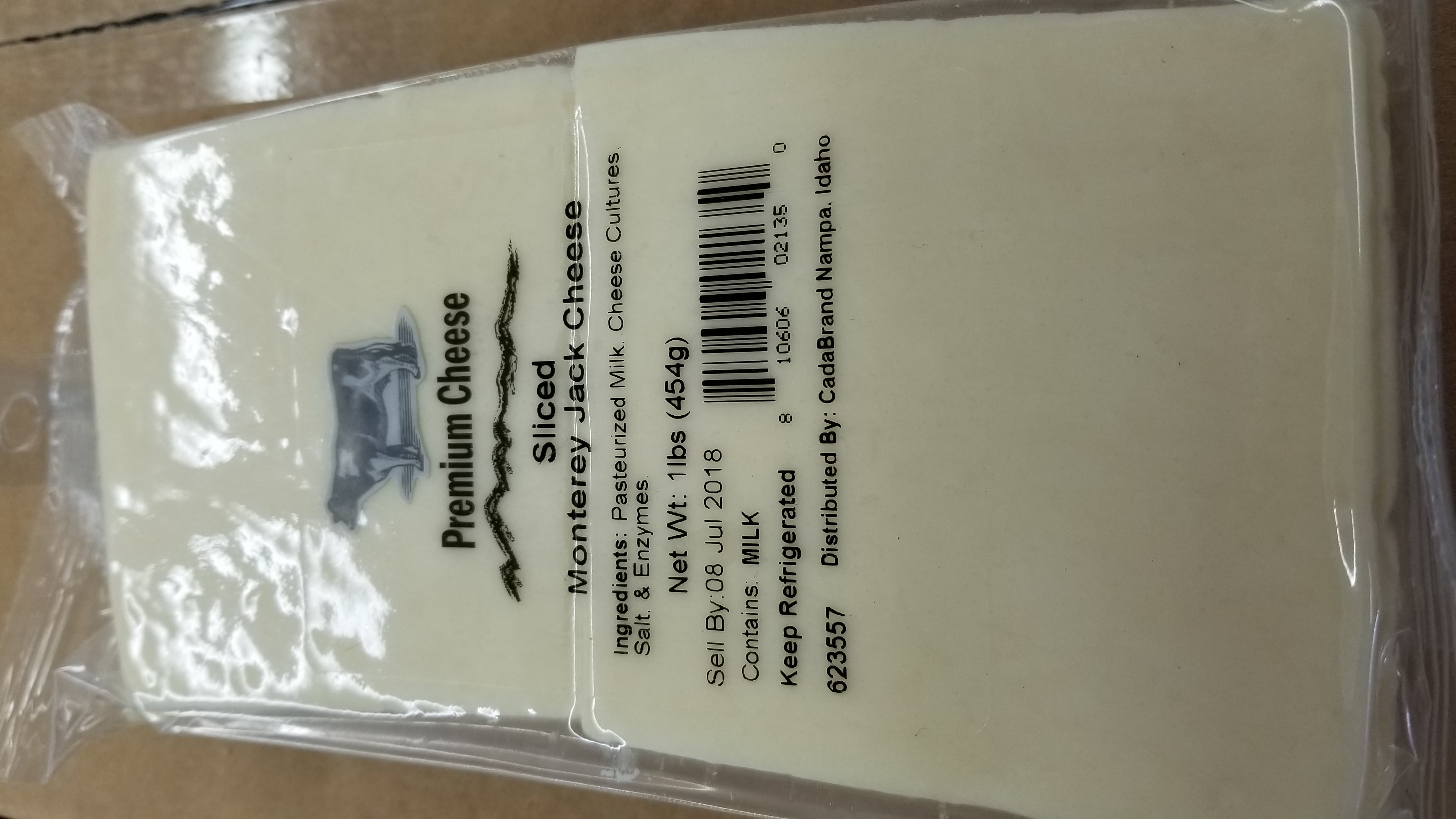 Premium Cheese Sliced Monterey Jack Cheese, 16 Oz.