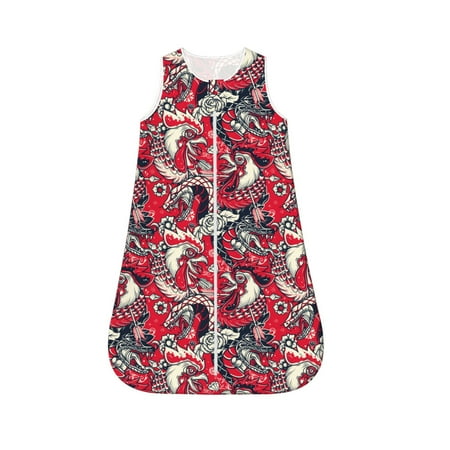 

Honeii Rooster Head Print Unisex Babies Sleepbag Wearable Blanket Baby Sleeveless Sleeping Bag-Medium