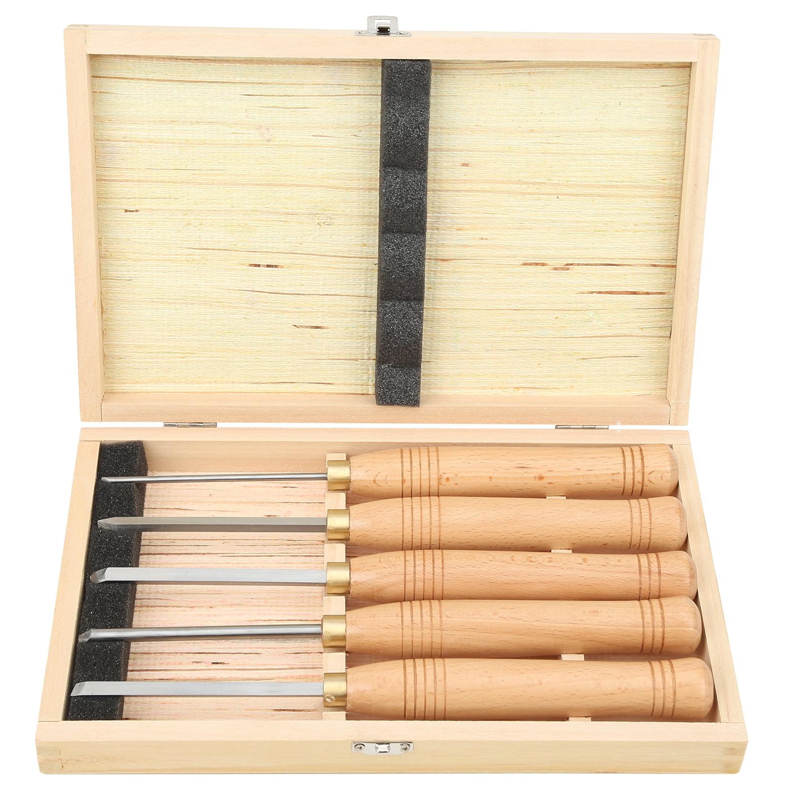 5Pcs Wood Lathe Tool Set Steel+Wooden Handles Mini Lathe