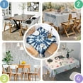 thumbnail image 4 of Blue White Tie Dye Mandala Pattern Square Tablecloth,Waterproof Square Table Cover,Wipeable Spillproof Washable Table Cover for Home Kitchen Party Decor 42"X42"(107x107cm), 4 of 6