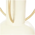 thumbnail image 6 of CosmoLiving by Cosmopolitan 11", 12", 12"H Abstract Cream Metal Vase with Varying Shapes and Geometric Gold Handles, Set of 3, 6 of 11