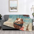 thumbnail image 2 of Goofa Hot Air Balloon Guinea Pig Pattern Fleece Throw Blanket for Couch, Soft Checkered Flannel Blanket for Sofa, Warm Cozy Decorative Blanket Fall Decor Gift-, 2 of 6