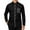 Black, variant on Dress Shirts for Men Solid Color Block Pocket Slim Fit Formal Stand Collar Long Sleeve Shirt Black L