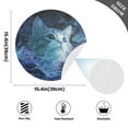 thumbnail image 4 of 15 Inch Round Grid Plate Mats Heat Non-Slip Resistant PVC Placemats for Kitchen Dining Table Decor Cute Blue and White Cat 4PCS, 4 of 5