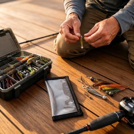 Clear PVC Lure Wraps for Fishing Rods - 2 Pack Puncture Resistant Hook Covers No-Snag Bait Protectors for Tackle Storage