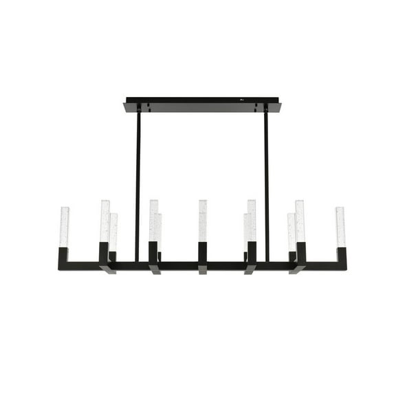 Elegant Lighting Noemi 12-Light Metal Adjustable LED Pendant in Black/Clear