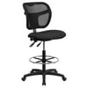 Flash Furniture Mid-Back Black Mesh Drafting Chair with Back Height Adjustment