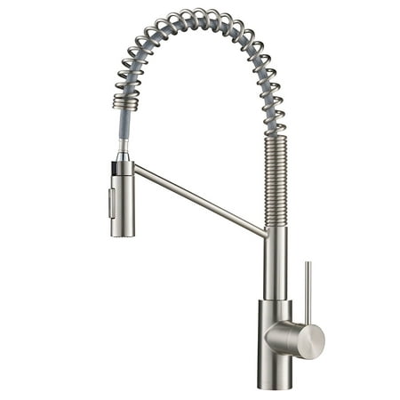 Kraus Oletto Single Handle Pull Down Kitchen Faucet, Spot Free Stainless
