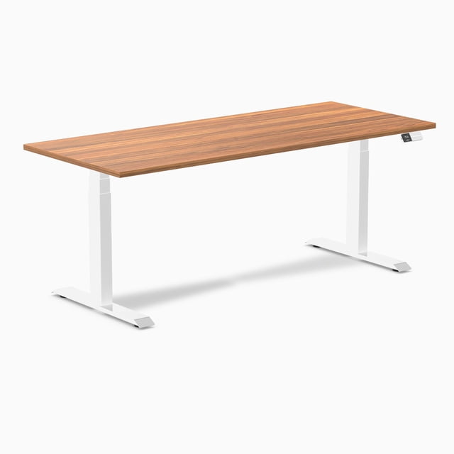 Desky Bureau Assis-Debout à Double Stratifié - Chêne Prime / 70,9 x 29,5 Pouces / Blanc