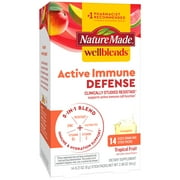Nature Made Wellblends Active Immune Defense Fizzy Drink Mix, ResistAid, Vitamin C, Vitamin D, Zinc, and Electrolytes Powder, 14 Stick Packs