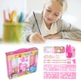 thumbnail image 4 of School Stationery, Children Cute No- Stationery Kit Cartoon With Ruler For Student For School Blue,Pink, 4 of 8