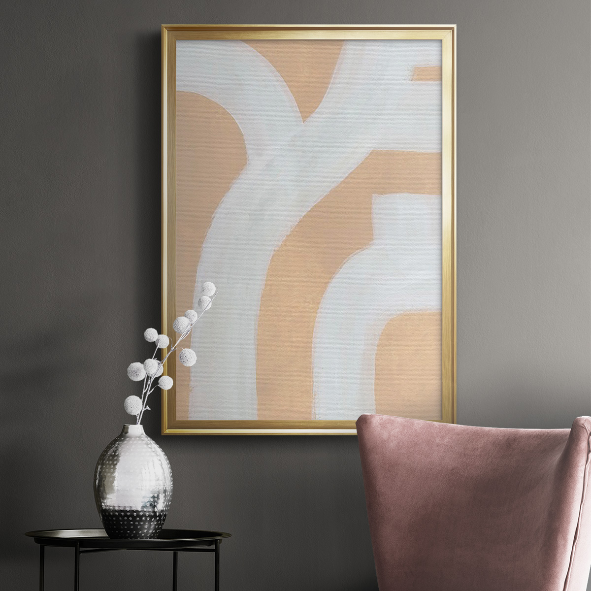 Neutral Winding Paths I Premium Framed Print, in Gold, Black, or Silver - Ready to Hang