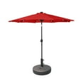 thumbnail image 2 of WestinTrends Cyrus 9 Ft Outdoor Patio Umbrella with Base Include, Solar Powered 32 LED Light Umbrella with Tilt and Crank, 20 inch Fillable Bronze Round Base, Red, 2 of 7