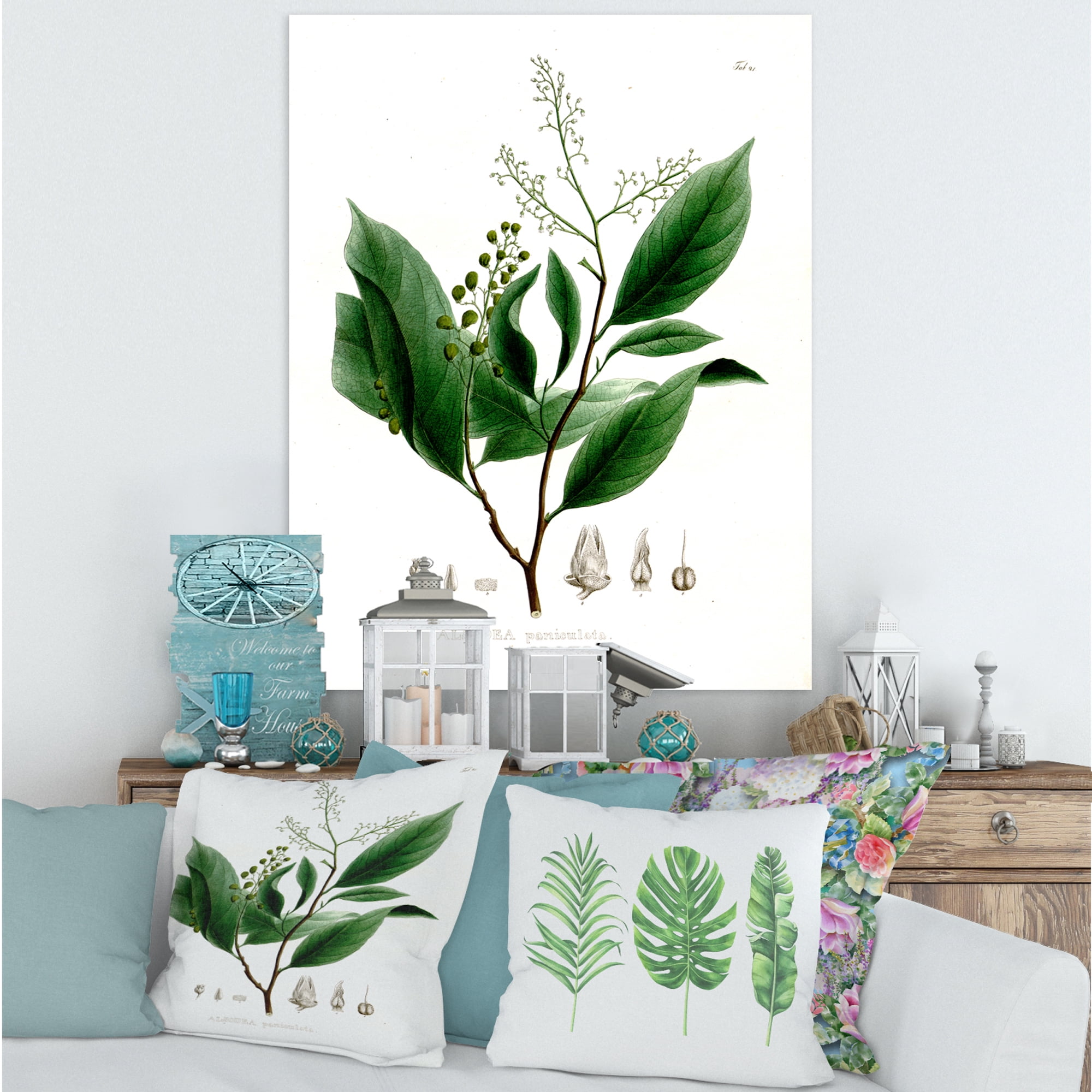 Designart ' Ancient Brazilian Plant II ' Traditional Canvas Wall Art Print