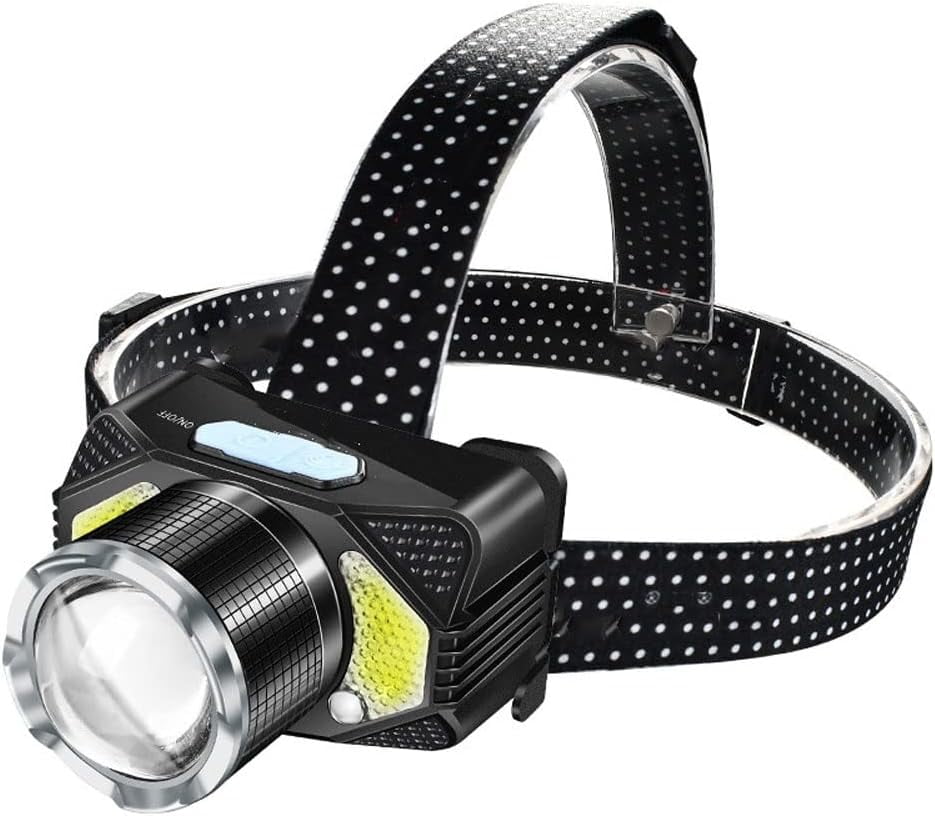 RKXQT Headlamp Rechargeable Bright Headlamps with 4 Modes Outdoor Waterproof Led Head Lamp Flashlight Headlamps for Adults Headlight for Camping Cycling Running Fishing