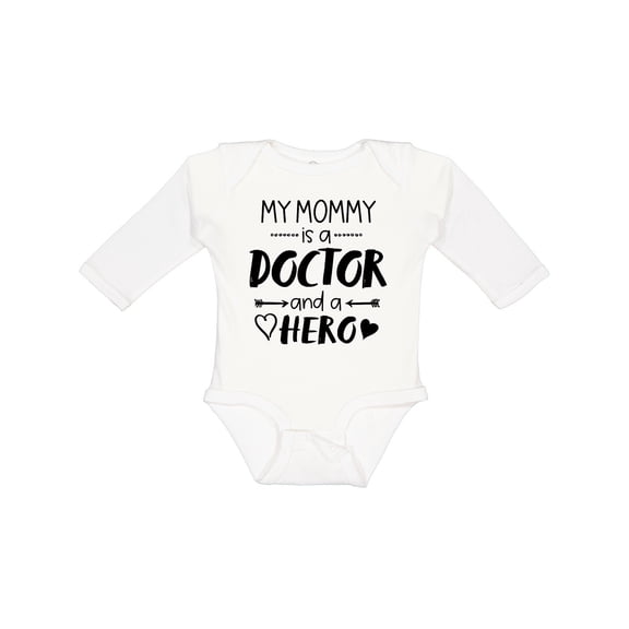 Inktastic My Mommy is a Doctor and a Hero Boys or Girls Long Sleeve Baby Bodysuit