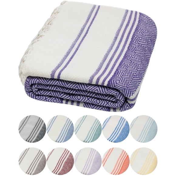 Toalla DEMMEX de algodón turco orgánico 180x91 cm, color morado
