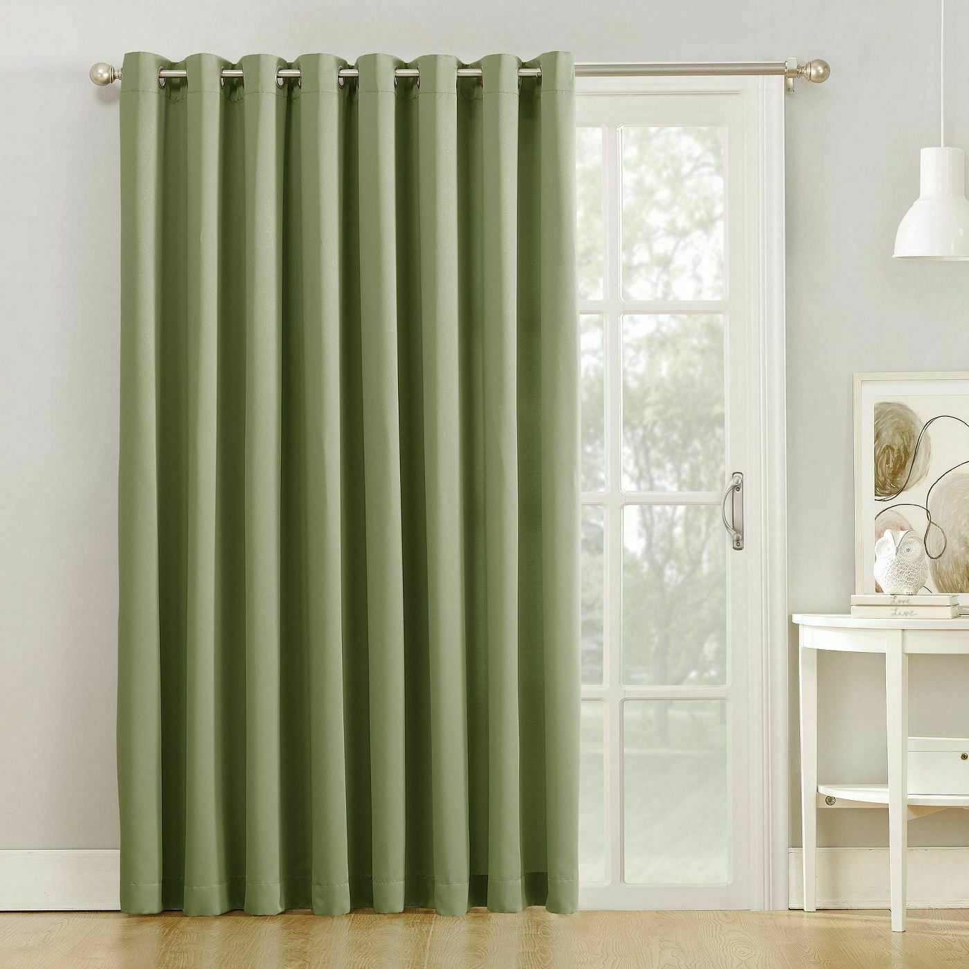 Grommets Panels 100% Blackout 3 Layered Bay Window Curtain 1 Set LIME GREEN 84" 