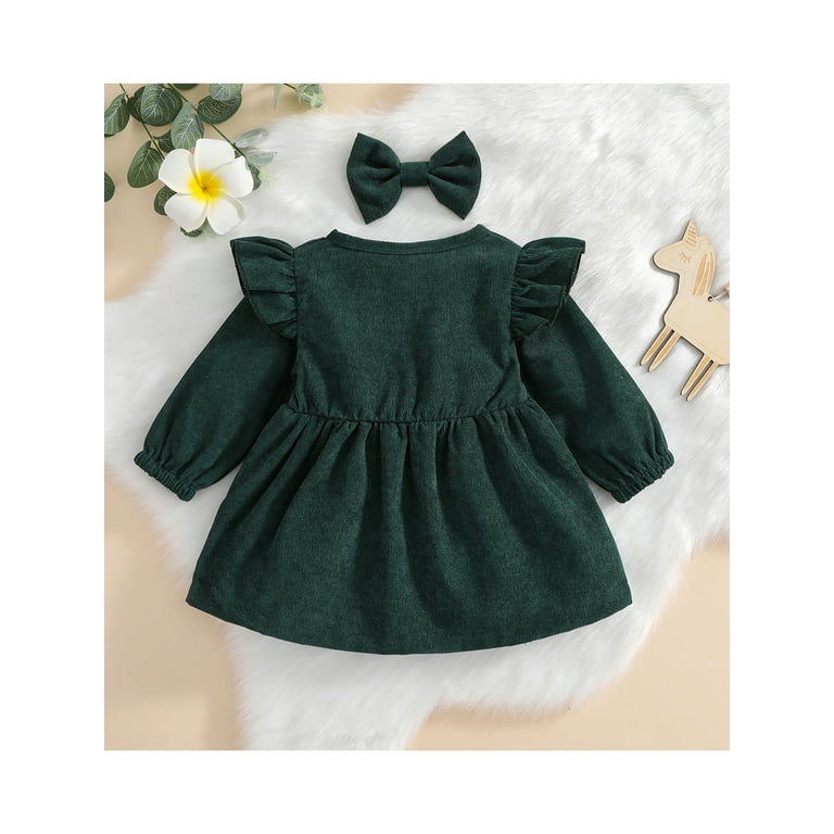 Baby girl dark green dress outlet