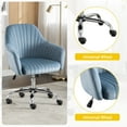 thumbnail image 4 of Accent Chair with Adjustable Casters, Swivel Home Office Chair, Modern Leisure Chair with Adjustable Velvet Height for Living room, Bedroom and Study, Light Blue, 4 of 8