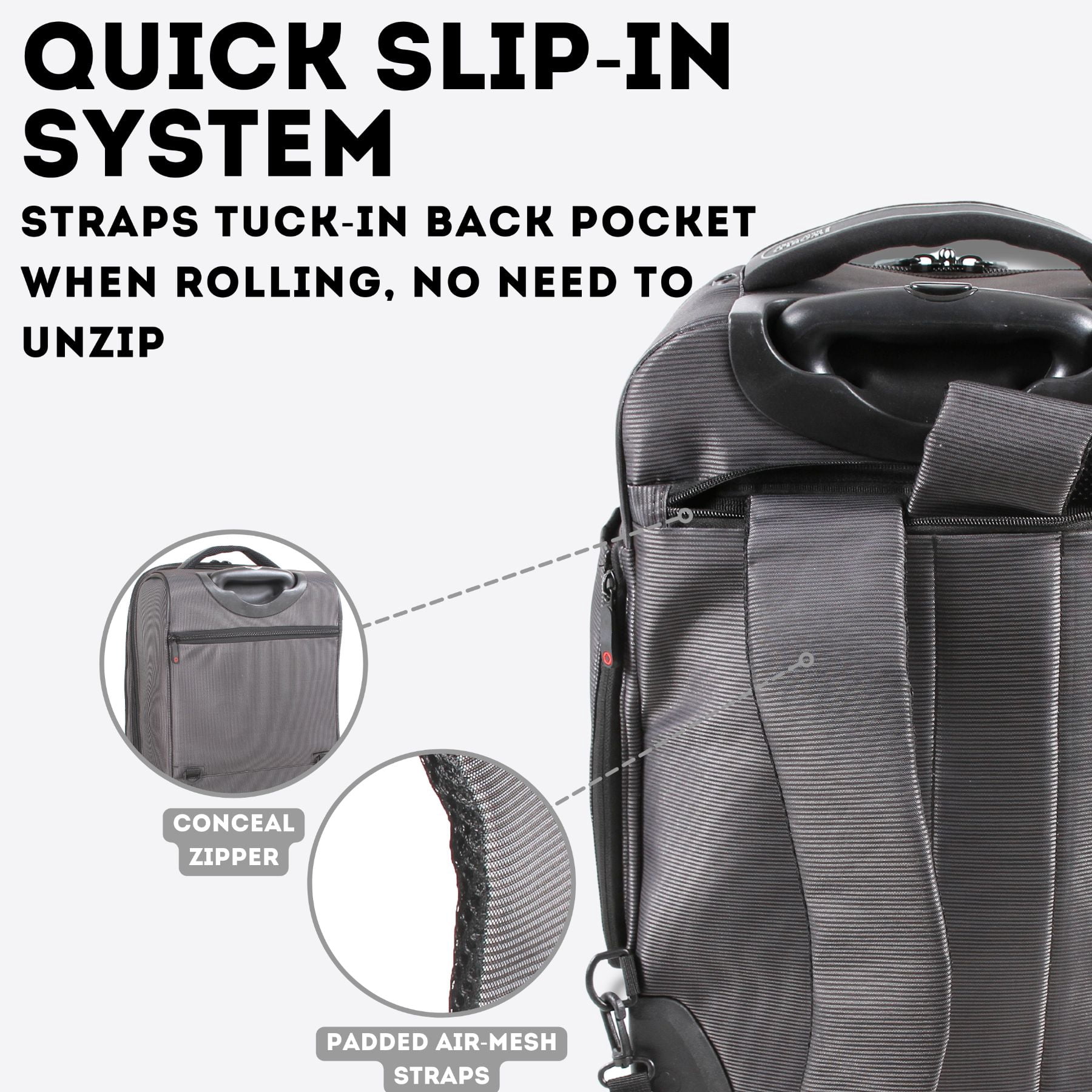 J World Ray Business Carry-on Rolling Backpack, Black