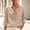 Khaki women v neck flowy blouse a1, variant on MORESEC Women Cotton Linen V Neck 3/4 Sleeve Flowy Blouse Summer Casual Tops for Women Dressy Tunic Shirts Vacation Beach Clothes, Blue XL