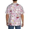 thumbnail image 5 of Xecao offers the Easter Rabbit for Men's Casual Short-sleeved Shirt, a button-up collared shirt with a pocket, perfect for beach vacations and yacht travel in the Large size., 5 of 7