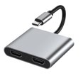 thumbnail image 1 of 4 in 1 Type C to Dual HDMI Adapter 100W PD Port, USB 3.0 High-Speed Transfer for USB Devices, and Charging Simultaneously, 1 of 4