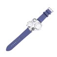 thumbnail image 3 of Reloj de cuero genuino con doble inserto, termómetro y brújula para deportes al aire libre, de cuarzo (azul), 3 of 7