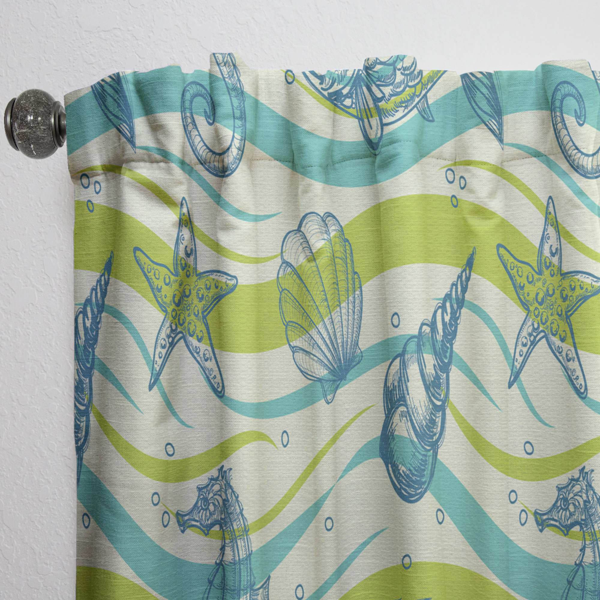 Designart 'Costal Life Form XV' Coastal Curtain Panel