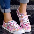 thumbnail image 3 of EKVAHL Floral Canvas Sneakers for Women, Low Top Lace Up Breathable Non Slip Fashion Slip Ons, Vacation Outdoor Daily Stylish Sneakers Multicolor, 3 of 4