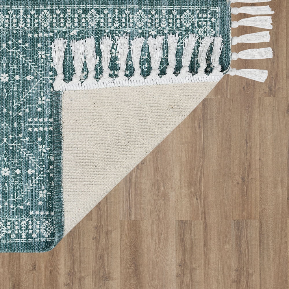 Mainstays Wexford Vintage Indoor Runner Rug, Teal, 20” x 60”