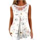 thumbnail image 2 of ICHUANYI Clearance Women Fashion Summer Sexy Fold Printed Regular Lace Sleeveless V Neck Button Top(White, L) ICHUANYI WER2023080802963, 2 of 5