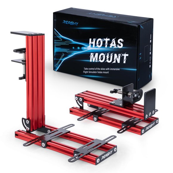 Soporte para joystick Reashy de aluminio para simulación de vuelo, rojo