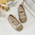 thumbnail image 4 of UngA Closed Toe Sandals for Girls Girls Sandals Low Heels Ankle Strap Cute Flower Girls Wedding Party Dress Shoes for Little Big Kid Princess Shoes(Gold,Size 12.5), 4 of 8