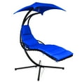 thumbnail image 3 of Topbuy Patio Hammock Chair Floating Hanging Chaise Lounge Chair with Canopy Blue, 3 of 10