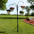thumbnail image 5 of Sunnydaze Black Steel Hanging Basket Plant Stand with Adjustable Arms, 5 of 8