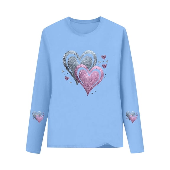Auroural Shirts for Girls Size 8 Long Sleeve CUHK Printed Round Neck Top For Spring And Summer Casual Pullover Boys And Girls Long Sleeved Base Shirt Light Blue