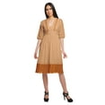 thumbnail image 1 of Moomaya Robe Midi Décontractée d'Été pour Femmes en Coton Imprimé avec Dentelle, 1 of 4