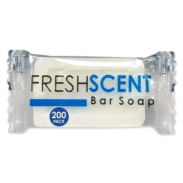 Jabón en barra Freshscent de 1.0 oz (paquete de 200) Tamaño de viaje para hotel Artículos de tocador y artículos de tocador a granel a base de vegetales envueltos individualmente para hospitalidad