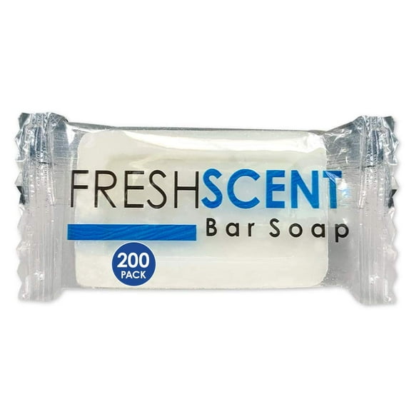 Jabón en barra Freshscent de 1.0 oz (paquete de 200) Tamaño de viaje para hotel Artículos de tocador y artículos de tocador a granel a base de vegetales envueltos individualmente para hospitalidad