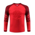 thumbnail image 2 of JanJean Kids Padded Goalie Shirts Football Goalkeeper Sports Top Long Sleeve Soccer Jersey Red M, 2 of 7