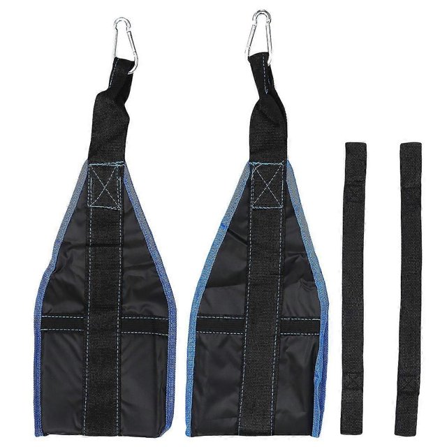 1Pair Abdominal Training Belt Abdominal Muscle Trainer Pull-up Gym Exercise Equipment Body Shaper Building Ab Suspension (Blue Black)